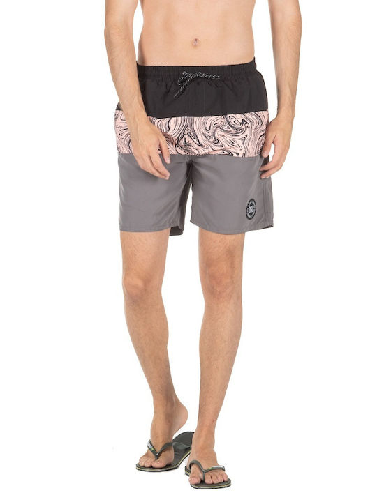 District75 Ανδρικό Μαγιό Σορτς Grey/Pink με Σχέδια