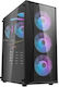 Darkflash DK352 Plus Gaming Midi Tower Κουτί Υπολογιστή με Πλαϊνό Παράθυρο και RGB Φωτισμό Μαύρο