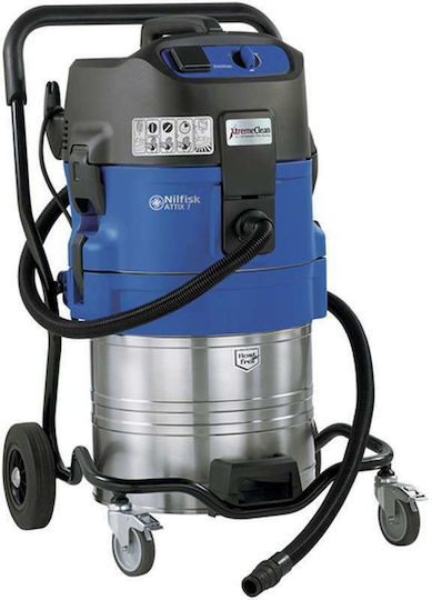 Nilfisk Attix 761-21 XC Прахосмукачка За Мокро/Сухо Почистване 1200W С Инокс Контейнер 70л Синя