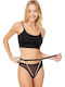 Silvie Women's String with Lace Black