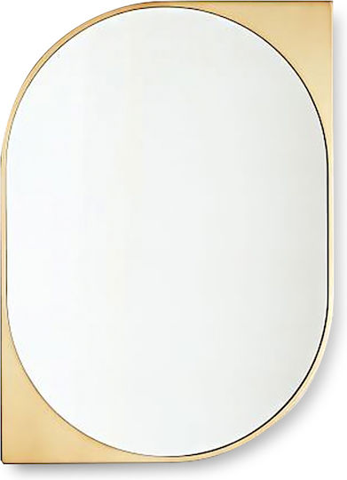 ArteLibre Wall Mirror Oval with Gold Metallic Frame 70x50cm 1pcs
