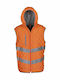 Yoko HV007 Waterproof Men's Safety Vest with Reflective Film with Hood and Fleece Lining Orange