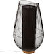 Spitishop A-S Keta Επιτραπέζιο Διακοσμητικό Φωτιστικό με Ντουί για Λαμπτήρα E27 σε Μαύρο Χρώμα