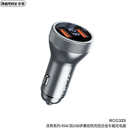 Remax Linsey Series Φορτιστής Αυτοκινήτου με Θύρες 1xUSB-A 1xType-C
