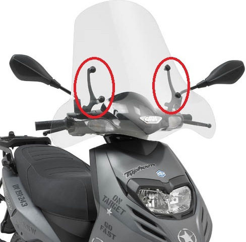 Givi Motorcycle Windshield & Windscreen Installation Kit for Piaggio Typhoon A5602A