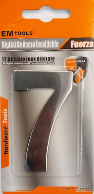 Πινακίδα με Αριθμό 7 σε Ασημί Χρώμα Inox 7.5cm 159174