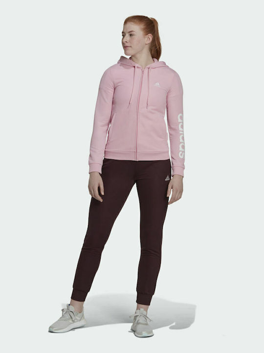 Essentials Linear French Terry Σετ Φόρμας Fleece True Pink/Shadow Maroon