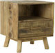 Bedside Table of Solid Wood 55x45x62cm