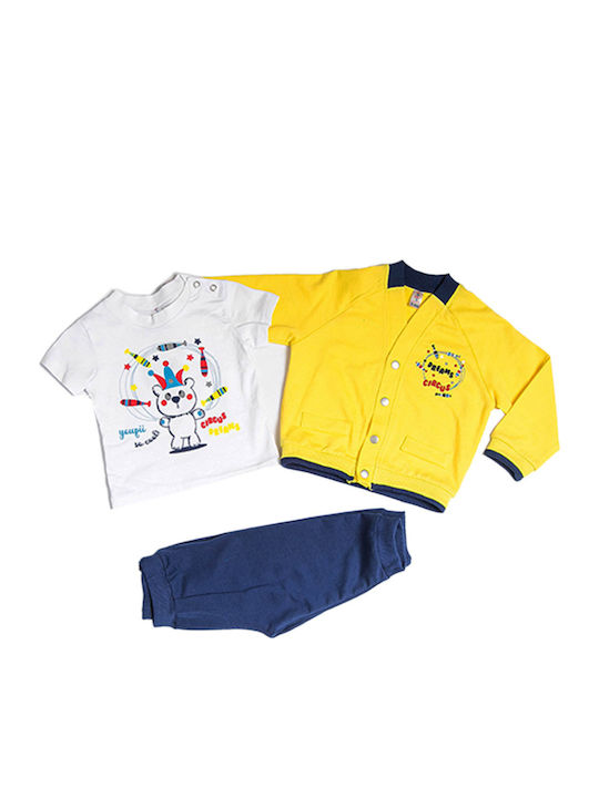 Kids Clothing Set with Pants Summer 3 Pieces Yellow