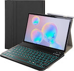 Flip Cover Piele artificială cu Tastatură Engleză SUA Negru (Galaxy Tab S7) EDA00670102A