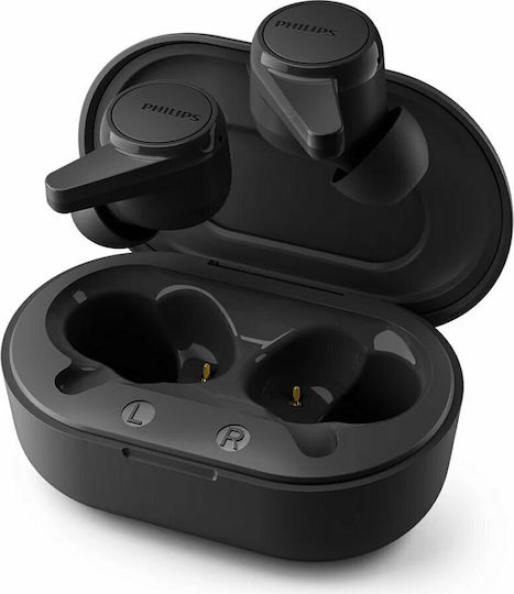 Philips TAT1207 In-Ear Bluetooth-Freisprecheinrichtung Kopfhörer mit Schweißresistenz und Ladeetui Schwarz