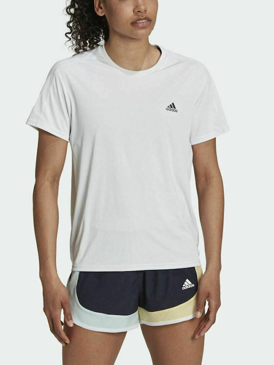 Adidas Run It Damen Sportlich T-shirt Schnell trocknend Weiß