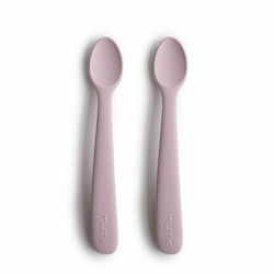 Mushie Baby Set with Spoons made of Silicone Soft Lilac 2pcs