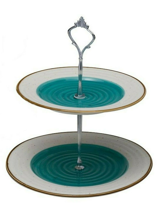 HFA Porcelain Dessert Tower Stand with 2 Tiers ...