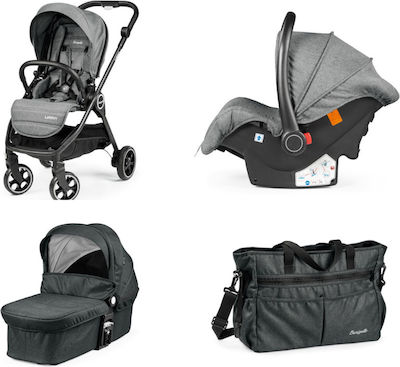 Peg Perego Burigotto Leblon Adjustable 3 in 1 Baby Stroller Suitable for Newborn Light Grey 8.7kg