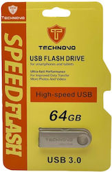 Technovo 64GB USB 3.0 Stick Argint