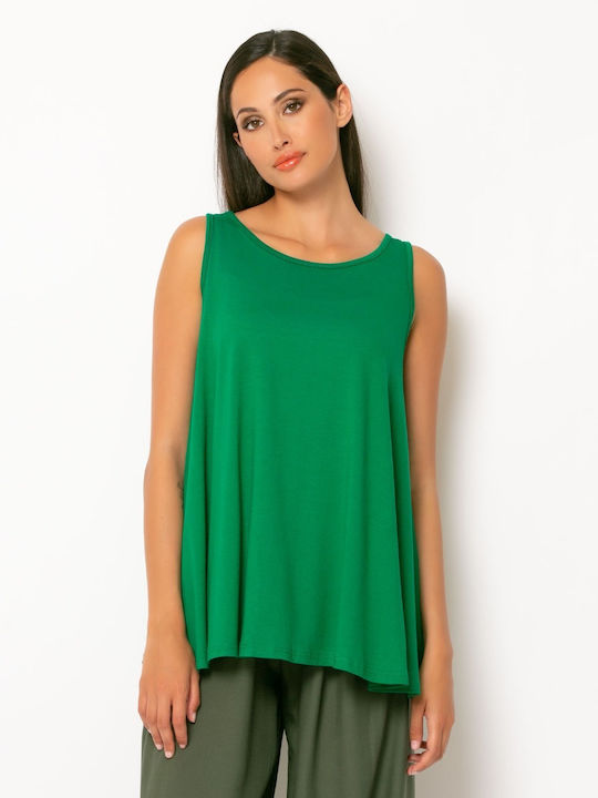 Noobass Women's Summer Blouse Sleeveless Green