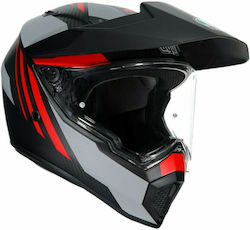 AGV AX-9 Dual On-Off Helmet with Pinlock DOT / ECE 22.05 1540gr Matt Carbon/Red 7631A2LY014