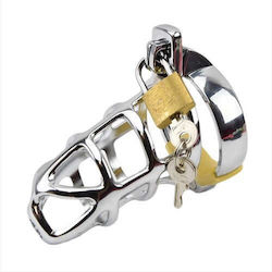 Loving Joy Impound Gladiator Penis Cage in Silver Color