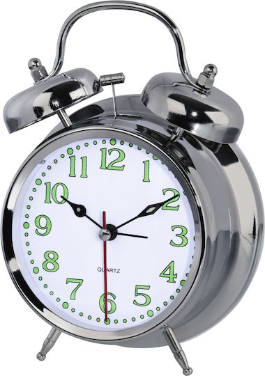 HAMA Analog Plastic Silver Tabletop Clock HAMA Analog Plastic Silver Tabletop Clock