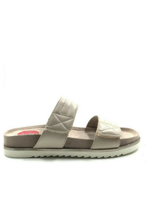 Jana Leather Women's Flat Sandals Anatomic in White Color