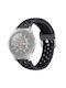 Breathable Silver Buckle Large Λουράκι Σιλικόνης Black / Grey (Huawei Watch 3 / Huawei Watch GT 2 Pro)