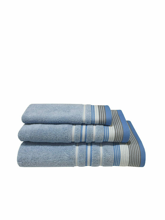 Le Blanc Facecloth Satin Stripe 50x90cm Light B...