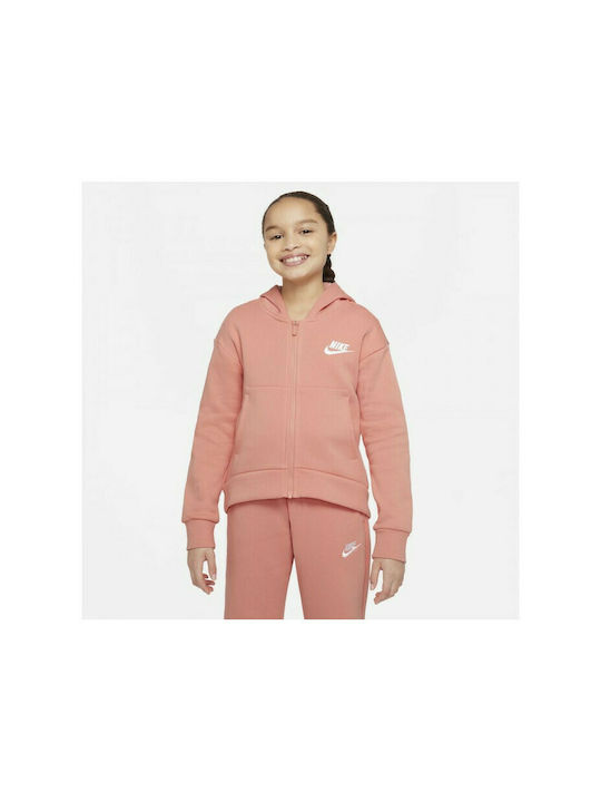 Nike Παιδική Ζακέτα με Κουκούλα για Κορίτσι Ροζ