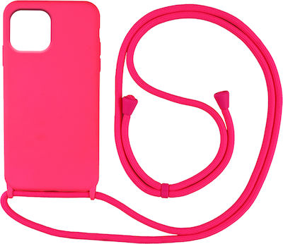 Sonique Carryhang Back Cover Σιλικόνης με Λουράκι Φούξια (iPhone 13)