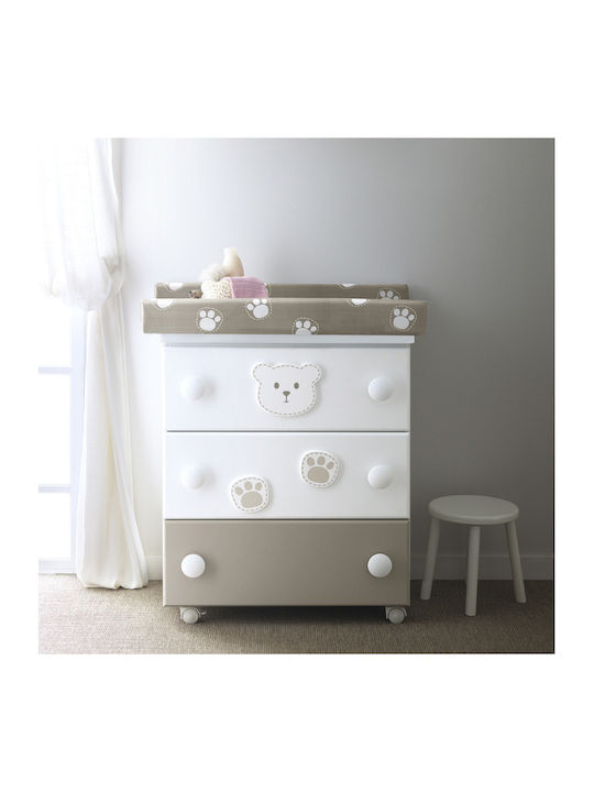 Birillo Baby Dresser with 3 Drawers White 76x45...