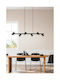Trio Lighting Retro Marley Adjustable Pendant Light Black Rail for 6 Bulbs GU10 115x20x150cm