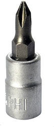 Cheie tubulară cu Vârf Cruciform și Patrat de Prindere 1/4'' Dimensiune PH1 1buc