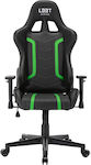 L33t-Gaming Energy Artificial Leather Gaming Chair with Adjustable Arms Green