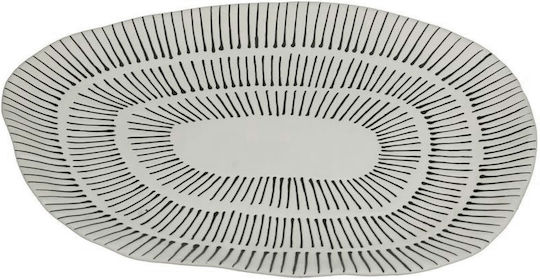Zaros Platou Decorativ Oval Ceramică Ecru 1buc 32.5x32.5buc