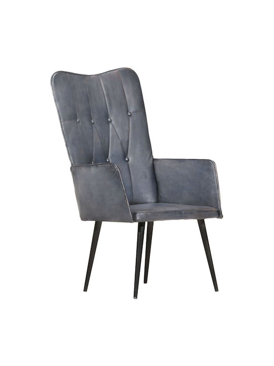 Sessel aus echtem Leder Gray 55x41x97cm