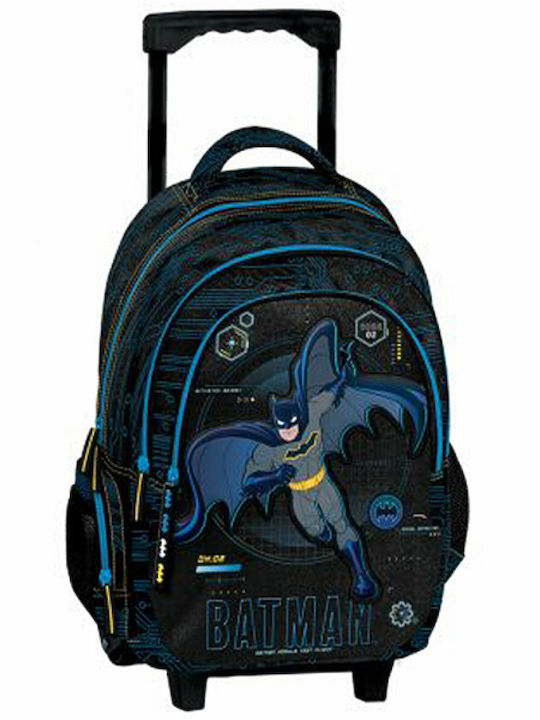 Graffiti Batman School Bag Trolley Elementary, Elementary Multicolour with Water Bottle Holder