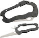 Carabiner Pocket Knife Black with Blade made of Stainless Steel