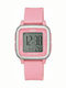 Q&Q Digital Herrenuhr 34mm Chronograph Batterie mit Rosa Kautschukarmband