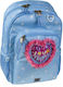 Busquets Love Planet School Bag Backpack Elementary, Elementary Light Blue with Water Bottle Holder