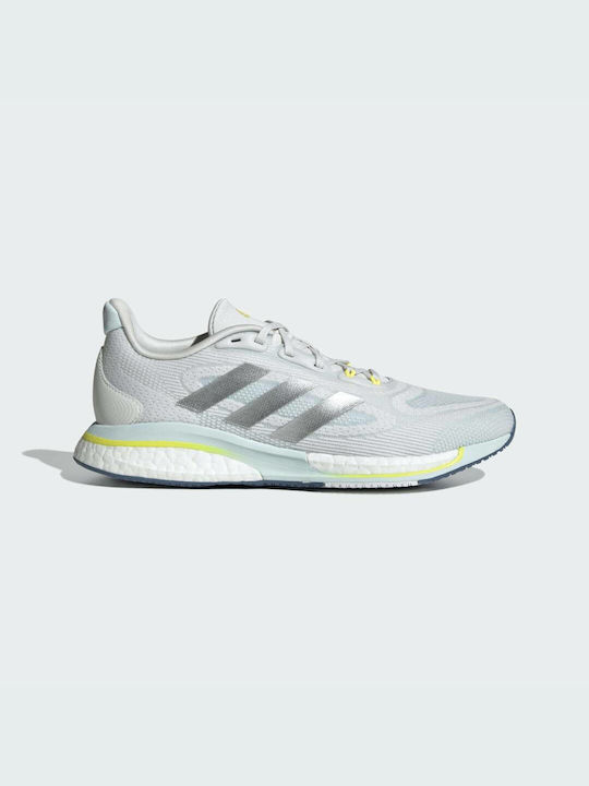 Adidas Supernova + Γυναικεία Αθλητικά Παπούτσια Running Crystal White / Silver Metallic / Bliss Blue