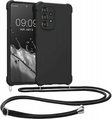 KWmobile Back Cover Σιλικόνης με Λουράκι Μαύρο (Galaxy A53)