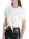 Women's Summer Crop Top Cotton Short Sleeve White