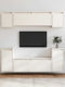 Wooden Living Room TV Unit White L100xW30xH35cm