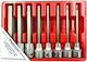Lange Bit-Stecknüsse Pneumatisch mit Bits Allen und Antriebsvierkant 1/2'' Set 8Stück