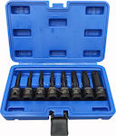 Long Socket Pneumatic with Motor Torx and Socket 1/2'' Set 8pcs