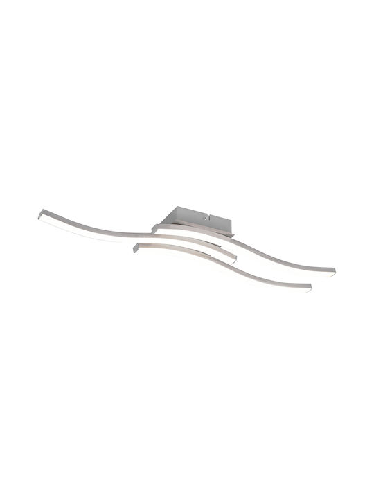 Trio Lighting Route Πλαφονιέρα Οροφής 56εκ. Ασημί με Ενσωματωμένο LED