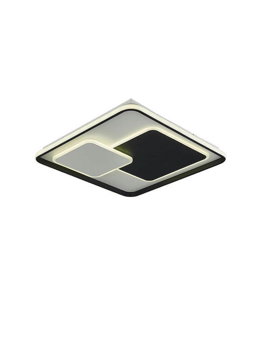 Atman Zaragosa Μοντέρνα Μεταλλική Πλαφονιέρα Οροφής με Ενσωματωμένο LED σε Μαύρο χρώμα 55cm