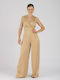 Satin crochet one-piece jumpsuit