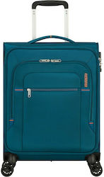 American Tourister Crosstrack Cabin Travel Suitcase Fabric Blue with 4 Wheels Height 55cm.