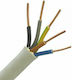 A05VV-U (NYM) Netzkabel Typ NYM mit Kabeleigenschaften 5x4mm² in Weißer Farbe 1m